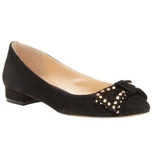 Black Vince Camuto Suede Bow Detail Flats